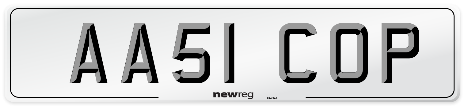 AA51 COP Number Plate from New Reg
